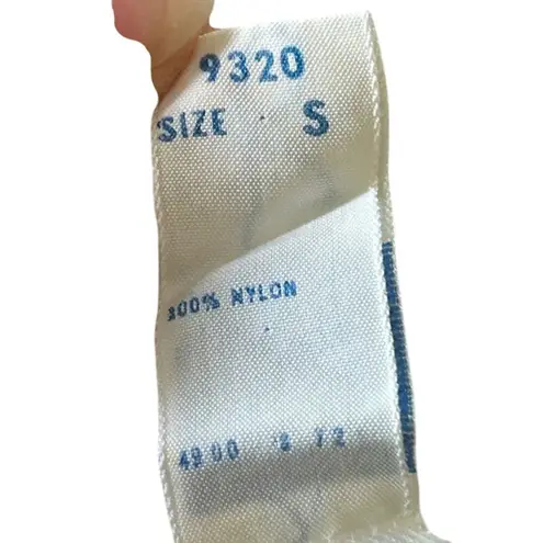 Vintage Olga Sheer White Peignoir Robe w/ Lace Trim Blue Bow Detail Size Small