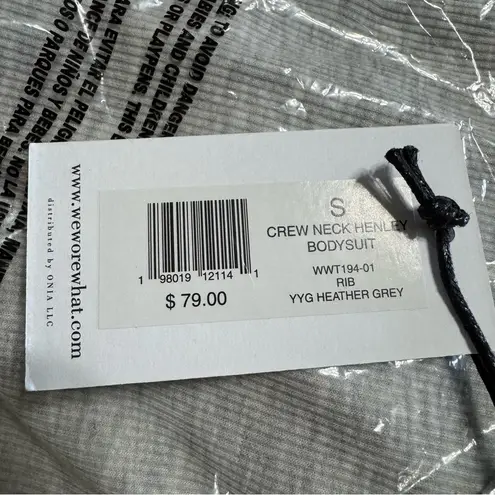 We Wore What Gray Long Sleeve Henley Bodysuits Size S