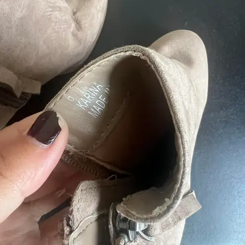 Light Brown Suede Booties Size 6