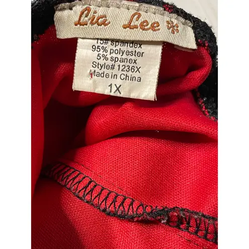 Y2K Red Glitter Lace Vintage Corset Plus Size 1X