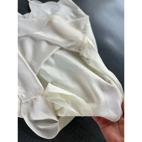 J Crew Womens 4 Scallop Crepe Cami Lined Tank Top Ivory White Adjustable Straps