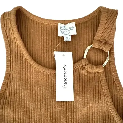 NWT Francesca's Womens Medium Beige Tank Dress Sleeveless Ribbed Knit Midi Tan