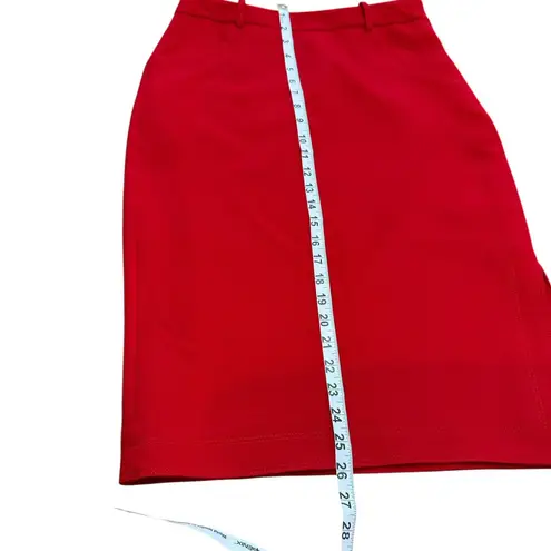 Banana Republic  Red Belted Pencil Skirt Side Slit Career‎ Office 4