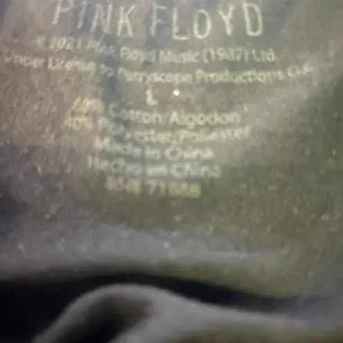 Pink Floyd  Cropped Graphic Short Sleeve Tee Shitt Size Large