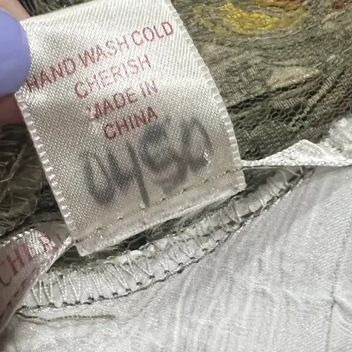 Cherish Dress Small Brown Olive Lace Elastic Waist Lined Romantic Coquette Fairy