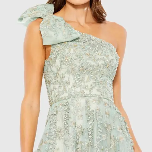 Mac Duggal 11177 Green Embellished Bow One Shoulder A Line Gown 10