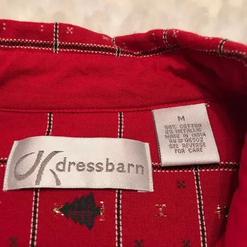 Dress Barn  Christmas tree button down top/jacket size M Holiday Party