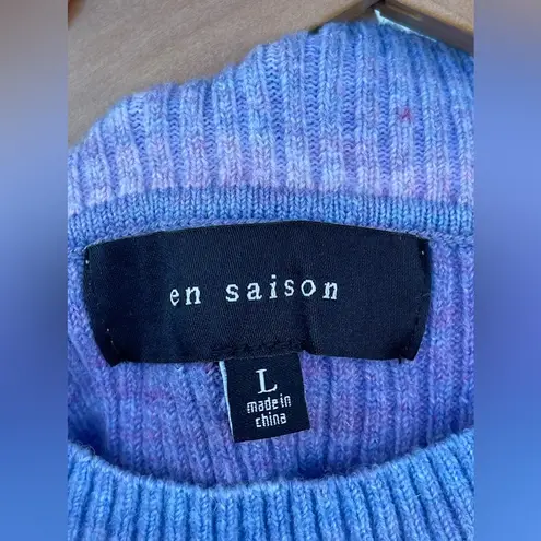 En Saison Puff Sleeve Sweater in purple size large