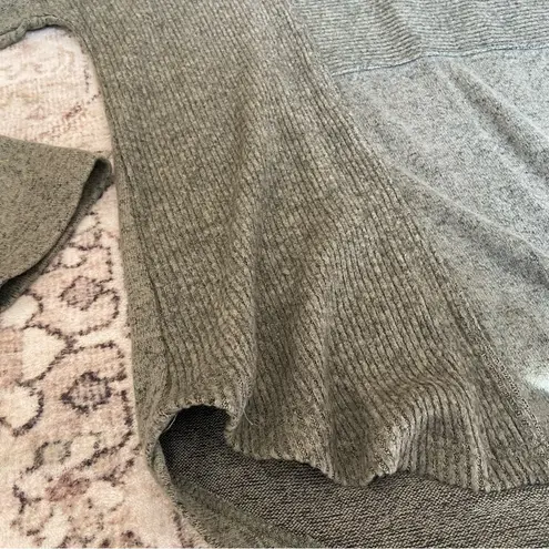 Stitch Fix One Park Ave Olive Green Sweater Asymmetrical Ribbed Pattern