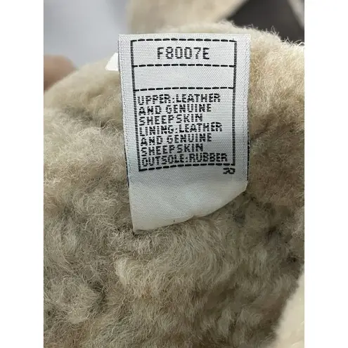 UGG  Sandra Leather Brown Suede Sheepskin Shearling Wedge Boots Size 6 Side Zip