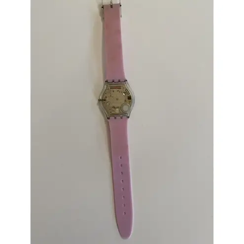 Swatch Watch Marble Time Pink Slim Skin Classic SKF315 Vintage 2002 Works well!