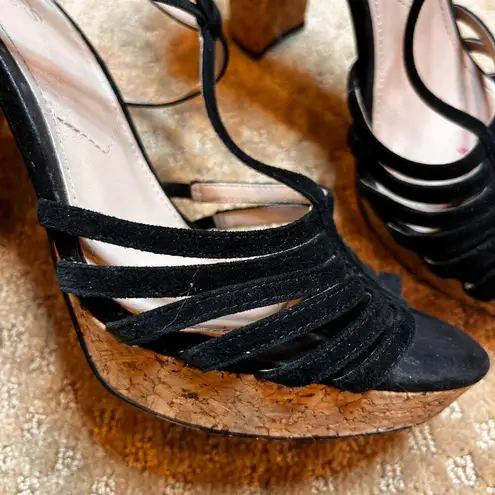 Charles by Charles David Black Block Heel Platform Strappy Sandal SZ 10 HOCO