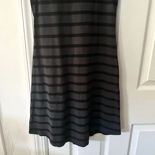 Michael Stars NWT Grey Black Eliza Wide Binding Tank Dress Stripe Oxide Black XS