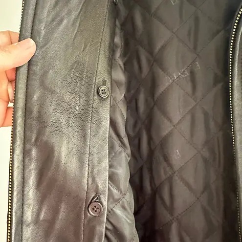 Ellen Tracy 100% genuine Black Leather Jacket lined with pockets