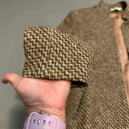 Vintage Prestige of Boston Brown Herringbone Wool blend Tweed Blazer Size 12