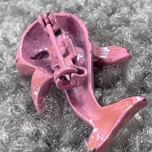 Pink Dolphin Pin Brooch Tiny, Shade of Pink Color Vintage Jewelry Sea Ocean