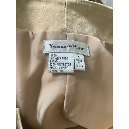 Yvonne Marie Suede Pants Size 4 Sand Beige Genuine Leather Western Slim Straight Tan