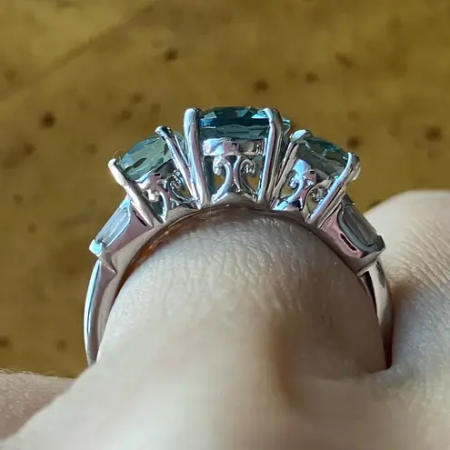 Teal Color Changing Fluorite Sterling Silver Ring Size 6