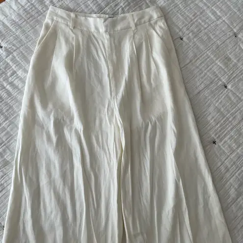 Michael Antonio ANTONIO MELANI Emmeline High Rise Wide Leg Linen Pants in Ivory Size 2 NWT