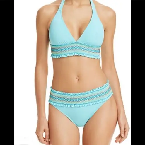 Bleu Rod Beattie New. aqua smocked bikini. 12/8. Retails $169
