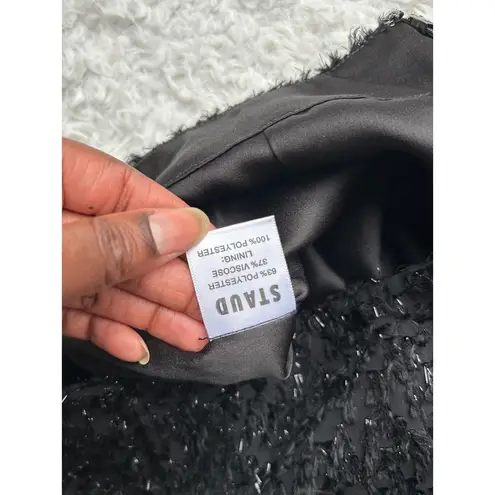 STAUD Black and Silver Metallic Wide Leg Pants Size 2