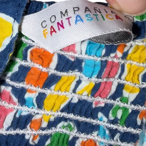 Compania Fantastica Cotton Poplin Swimming With The Fish Sleeveless Dress Large