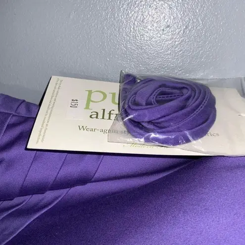 Alfred Angelo Purple Satin Strapless Bubble Hem Homecoming Prom Dress 12 NWT
