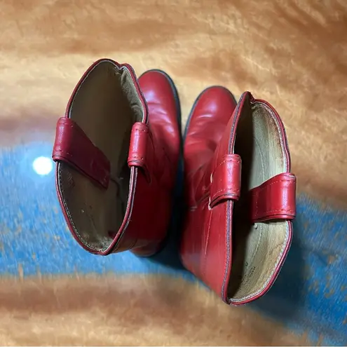 Justin Boots Vintage Justin Red Diamond Roper Cowgirl Western Boots size 5