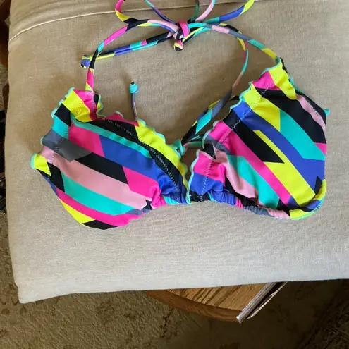 Relleciga Neon Colorblock Strappy Bikini in sz Small NWT