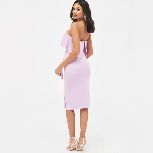Lavish Lice Lavish Alice Halterneck Double Layer Midi Dress in Lilac Size 12