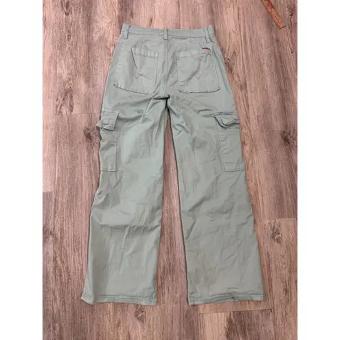Hudson Cargo Pants Wide Leg Lt Sage Green Size 25 Utility Pockets