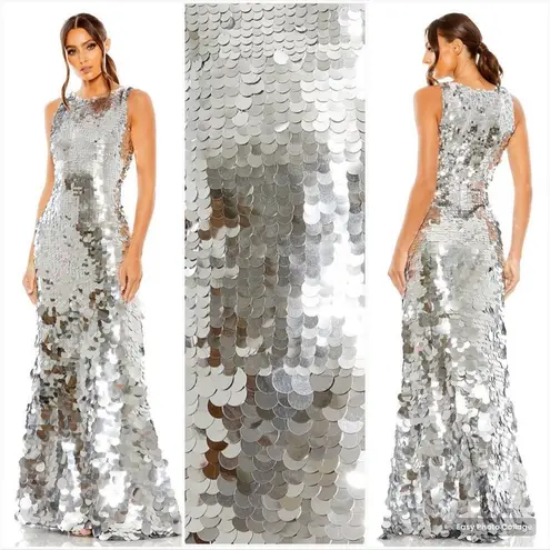 Mac Duggal 5959 Sleeveless Disc Sequin Gown Dress