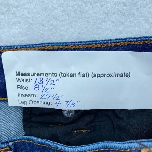 Tahari Mid Rise Button Fly Skinny Leg Crop Jean