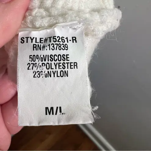 Dreamers by Debut Collared Dolman Sleeve Sweater Cream M/L White Size L