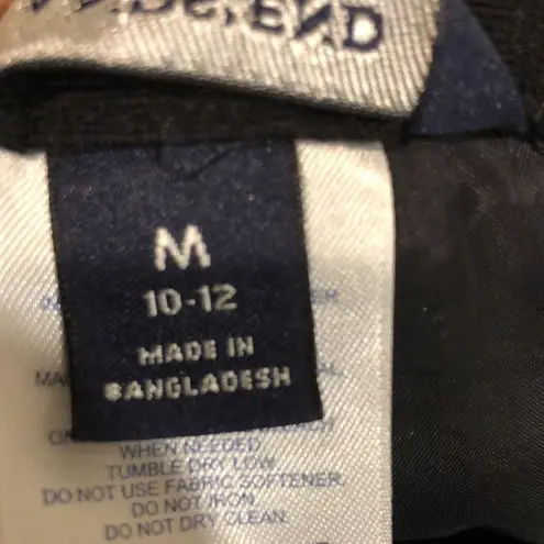 LANDS END Black Lined Snow Pants Zipper & Snap Close Internal Tab Sz MED 10/12