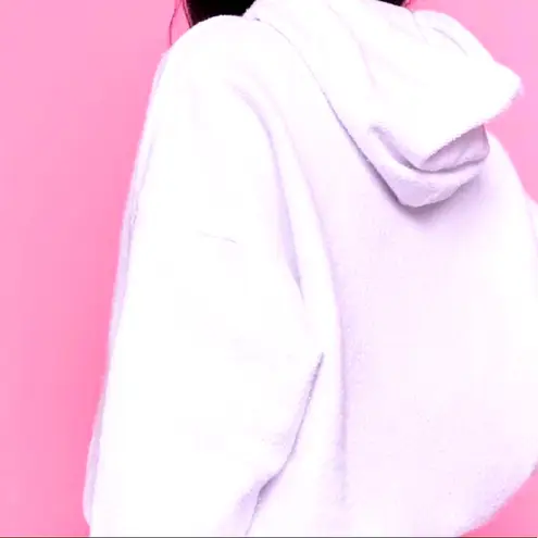 Barbie Limited Edition White Graphic Cropped Beaded Pullover Hoodie Size M