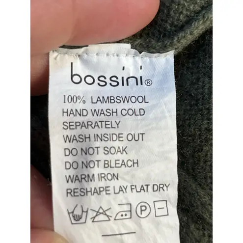 Bossini Lambswool Tunic Sweater Large Army Green Ribbed Base Layer Gorpcore