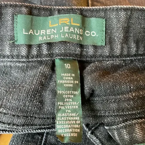 LRL Lauren Jeans CO. Ralph Lauren Classic Black womens Bk Jeans size 10 snake