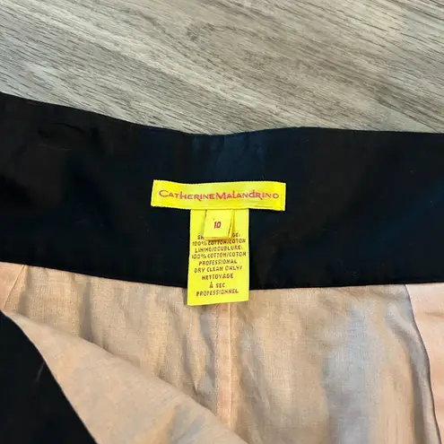 Catherine Malandrino Floral Lace Cut Out Black Pencil Midi Skirt Size 10