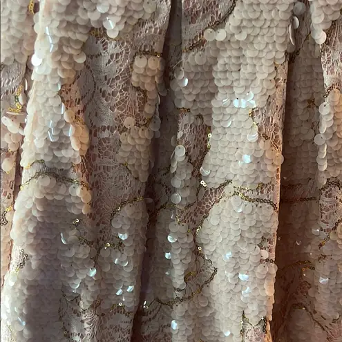 Anthropologie  Pink Sequin Dress