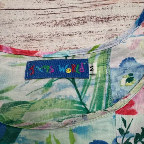 Jams World Vintage Floral Maxi Dress Tropical Hawaiian Size Medium