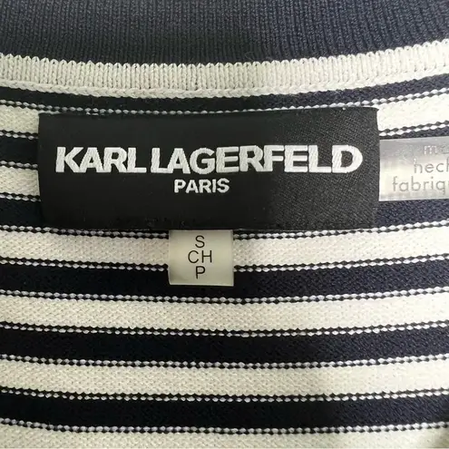 Karl Lagerfeld Knit Cardigan Navy White Size S