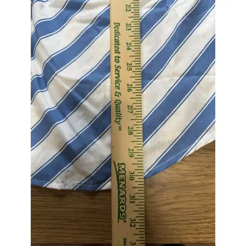 Woman Within Womens Blue White Striped Print Button Up Shirt Size Large Office