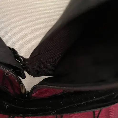 Papell Boutique Vintage 90’s Red Black Mesh Overlay Rhinestone Dress Sz 6P