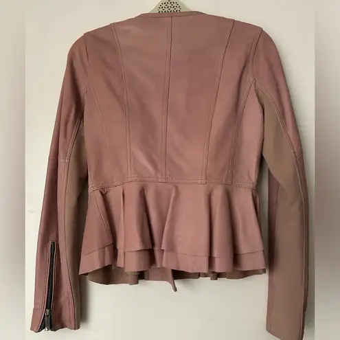 BCBGMAXAZRIA BCBG Blush colored leather jacket