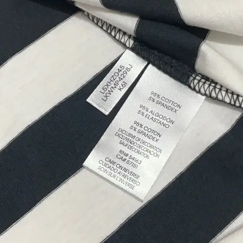 Karl Lagerfeld PARIS Bonjour Striped Tee L 21.5” p2p Black/White NWT