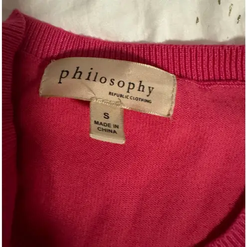 Philosophy  pink sweatshirt with gold cuffs 💞