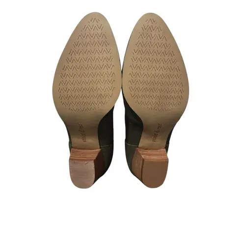 New! Violet & Red Cupid Suede Boot Bootie in Olive Green