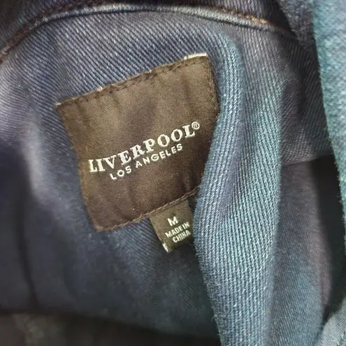Liverpool Jeans Company Curved Hem Denim Zip Up Jacket Size Medium
