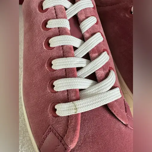 Salvatore Ferragamo $685 NEW Womens Cube Sneakers Pink Red Velvet Luxe size 6